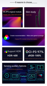 Moniteur professionnel 27 pouces 4K IPS QLED avec 90W 60Hz 100% SRGB G-Sync FreeSync HDR pour la rédaction <span class=keywords><strong>photo</strong></span>/vidéo - Product Image 4