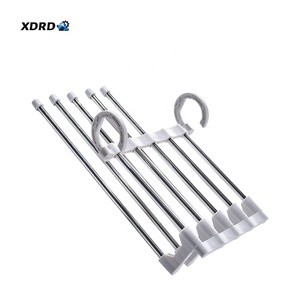 Convenient Pants Hanger Storage <strong>Rack</strong> 5.51"W X 12.6"H Dimensions Stainless <strong>Steel</strong> Polypropylene for Pants Clothes Shirts Towels - Product Image 1