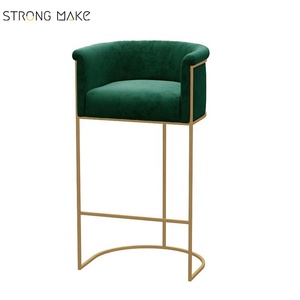<span class=keywords><strong>Tabouret</strong></span> <span class=keywords><strong>de</strong></span> <span class=keywords><strong>bar</strong></span> haut <span class=keywords><strong>de</strong></span> gamme <span class=keywords><strong>de</strong></span> style nordique, rembourré, en cuir et velours, moderne, noir et or, pour la cuisine - Product Image 6
