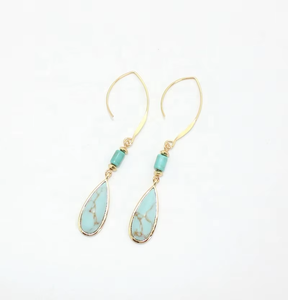 PJ-C484 Conjunto de Collar y Pendientes de Estilo Bohemio con Borlas de Turquesa y Piedras Preciosas, Cadena para Suéter, Joyería de Moda, Regalo de Alta Calidad - Product Image 6