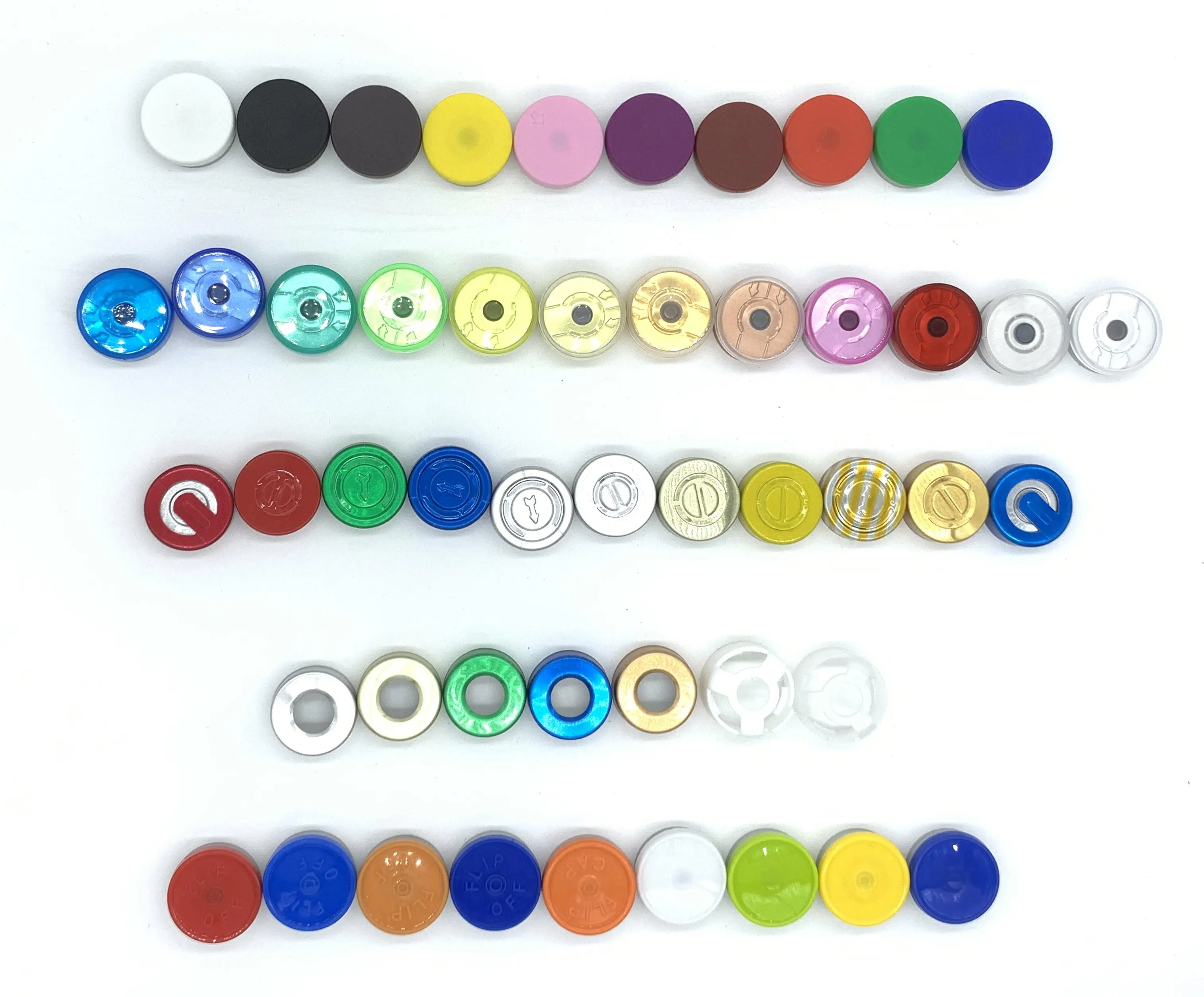 Tappo in plastica di alluminio per dimensioni e cosmetici a colori personalizzati professionali tappo di bottiglia di vetro