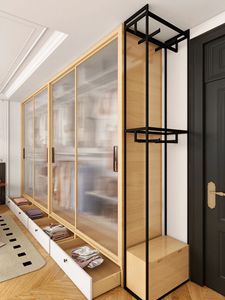 Armadio Moderno Autoportante con Ante in Vetro a Battente, Arredamento Contemporaneo Personalizzabile per Camera da Letto - Product Image 3