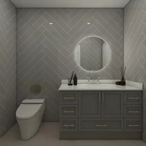 Modern ucuz yuvarlak ana banyo vanity depolama banyo dolabı havzası