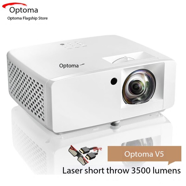 Optoma V5 3500 ISO Lumens WXGA Ultra Short Throw Laser Projector Fully Sealed Dustproof For Classroom Small Meeting Room