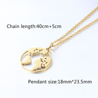 Meilleure Vente Collier de Voyage Carte du Monde, Bijou Tendance en Acier Inoxydable, Pendentif Globe Creux, Chaîne à Maillons pour Femme