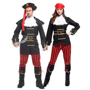 Carnival Party Dress Up Set Women Men Pirate Captain Adult Female Pirate Costume MWHC-018