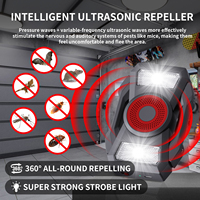 Répulsif à ultrasons pour rongeurs pour moteurs de voiture, dispositif anti-souris sous le capot alimenté par batterie avec 4 lumières stroboscopiques Marten