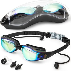 Set Nuoto NawMud: Occhialini Polarizzati Antiappannamento + Cuffia In Silicone | Protezione UV, Visione Chiara
