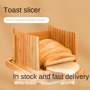 Top vente réglable bambou bois pain planche à découper trancheuse à pain avec couteau et miettes <span class=keywords><strong>plateau</strong></span> - Product Image 3