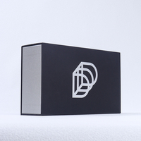 Boîte en carton rigide de luxe personnalisée noire avec insert en EVA, style livre, à ouverture magnétique