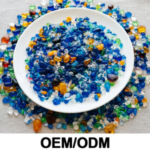 Perles de verre irrégulières colorées pour aquarium, gravier décoratif pour vases, décorations pour aquariums de poissons et tortues - Product Image 1