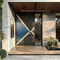 Pintu Masuk Aluminium Cor Modern Pola Stereo 3D Tahan Air Anti Karat untuk Penggunaan Luar Ruangan Villa