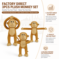 Peluche singe personnalisée OEM d'usine, vente en gros, logo personnalisé, animaux en peluche doux pour activités marketing