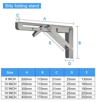 Support d'angle mural en acier inoxydable avec revêtement en poudre, support de table, support de banc, étagère pliante en métal, support triangulaire durable