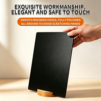 Nouveau Tableau Magnétique Autonome Miniature avec Base en Bois pour Affichage de Bureau à Domicile