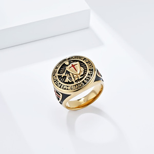 Retro European American Hip Hop Templar Shield Cross <b>Titanium</b> Steel <b>Ring</b> Men's Fashion Jewelry Gift - Product Image 2