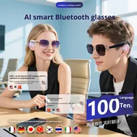 Lunettes intelligentes de traduction IA avec plus de 100 langues en temps réel, fonctionnalités d'écoute de musique et d'appel