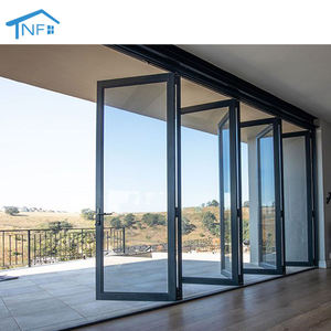 <span class=keywords><strong>Porte</strong></span> pliante commerciale <span class=keywords><strong>moderne</strong></span> en aluminium à faible émissivité pour hôtels, surface finie, extérieur à rupture de pont thermique, double vitrage accordéon - Product Image 2