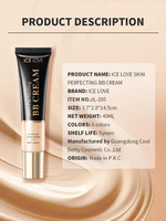 Krim BB Foundation Tahan Air Tahan Lama Full Coverage Mengecilkan Pori-Pori Memutihkan Mengontrol Minyak Mencerahkan Kulit Gelap