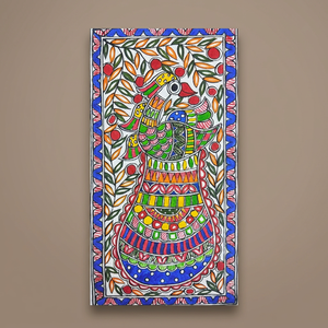 Peinture Madhubani 3D complète artisanale de qualité supérieure sur métal, œuvre d'art populaire du patrimoine du Jharkand, provenant du Bihar, pour la décoration de la maison 400 - Product Image 1