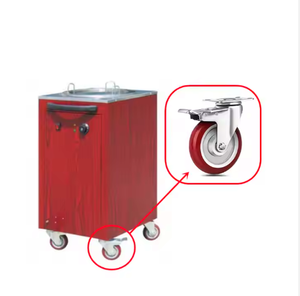 Fabricante chinês 3 Polegada Bloqueável Rodízio Plástico Rodas 44mm Largura Rodízios Giratórios com Rodas Vermelhas Ajustáveis - Product Image 5