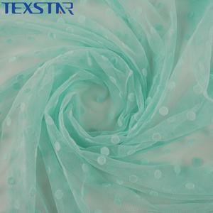 女の子のドレス用の卸売ポリエステルフロッキー水玉メッシュ生地 - Product Image 2