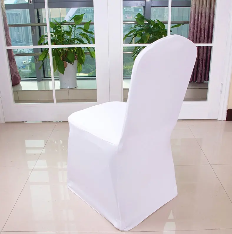 Cheap Universal Wedding White Chair Cover Spandex for Banquet Hotel Dining Party