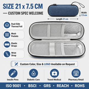 Estuche Refrigerante de EVA, Resistente al Agua, a Prueba de Golpes, Bolsa de Viaje Aislada con Cierre de Cremallera para Almacenamiento de Insulina y Suministros para Diabéticos - Product Image 3