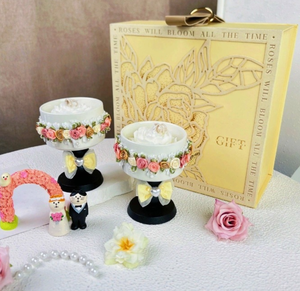 Coffret Cadeau de Bougies Parfumées d'Aromathérapie de Luxe pour Jardin Romantique – Parfums Pêche Blanche, <span class=keywords><strong>Oolong</strong></span> et Jasmin – Idéal pour Mariage et Fiançailles - Product Image 1