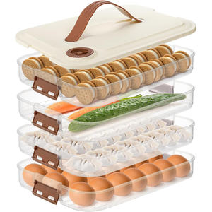Boîte de conservation alimentaire populaire à 5 couches avec minuterie, empilable, pour dumplings, congélateur, accessoires de cuisine - Product Image 1