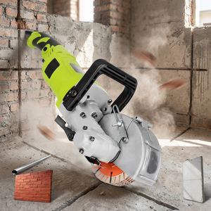 Rainureuse murale Chanseon 125 mm avec lame dentée, profondeur réglable, pour découpe de béton, 4000 W, avec balais en carbone externes - Product Image 1
