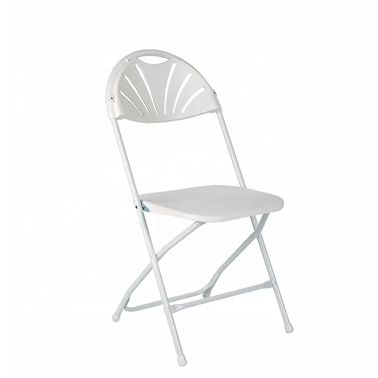 Patio Garden Hdpe Plastic Metal White Black and colors Padded Fanback Folding Chairs For Events Wedding Party