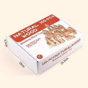 Wholesale 100-Piece Beech Wood DIY Building Block New Montessori Early Educational Model Toy for Kids Age 5-7 Box Packed - Product Image 4