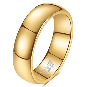 Tungsten Steel <b>Ring</b> 6Mm Geometric Curved Polished For Men Everyday Wear <b>Couple</b> <b>Ring</b> - Product Image 5