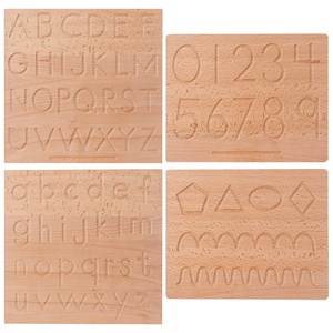 Bảng Vẽ Bảng Chữ Cái Bằng Gỗ Hai Mặt Học Tập Sớm Montessori Cho Trẻ Em Bảng Tập Số Và Chữ Cái - Product Image 2