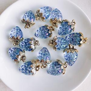 人工樹脂ストロベリーフルーツチャームバルクキーチェーンイヤリングブレスレットネックレスチャームペンダントアクセサリージュエリー作り - Product Image 6