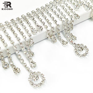 Garniture en cristal à coudre Flatback strass gland chaîne ronde en verre Motif garniture de vêtement pour robe de soirée chapeaux chaussures sacs - Product Image 3