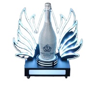 Présentateur de bouteilles LED rechargeable avec logo personnalisé sans ailes pour discothèque pour service de champagne ou décorations de fête