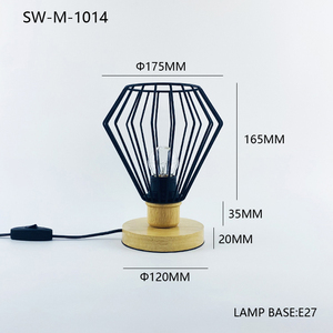 Nouvelle Lampe <span class=keywords><strong>de</strong></span> Table Moderne LED Créative en Bois et Fil <span class=keywords><strong>de</strong></span> <span class=keywords><strong>Fer</strong></span> Vintage 220V pour Décoration Intérieure - Product Image 3