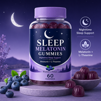 Complément alimentaire Greenpie pour le sommeil à la mélatonine, L-théanine, aide naturelle au sommeil nocturne, vegan, gommes à la mélatonine