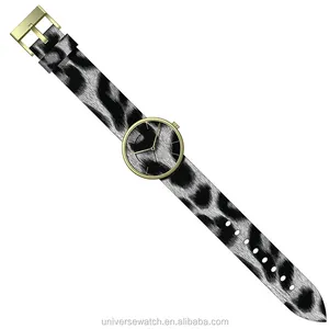 Mode Leoparden muster Uhren für Mädchen stilvoll mit bunten Zifferblatt Gesicht setzen Sie Ihre eigene Logo Frauen Uhr