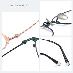 여성 타원형 맞춤형 처방 렌즈 프로그레시브 순수 티타늄 고양이 눈 안경 광학 프레임 주문 독서 안경 온라인 - Product Image 4