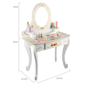 EDULAND OEM/ODM Juego de Maquillaje de Simulación de Belleza para Niñas, de Madera MDF, con Mesa y <span class=keywords><strong>Tocador</strong></span> Rosados - Product Image 4