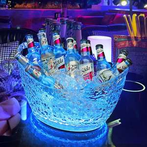 Cubo de hielo acrílico Richshining para champán, vino, KTV, Bar, decoraciones para fiestas, venta al por mayor, cubo enfriador de bebidas comercial con asa - Product Image 2