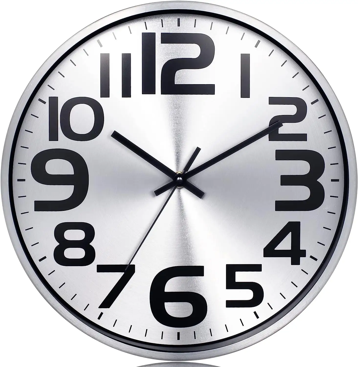 OEMカスタムサイレントシルバー時計を生きるためのベストセラーの金属製丸型アルミニウム壁時計