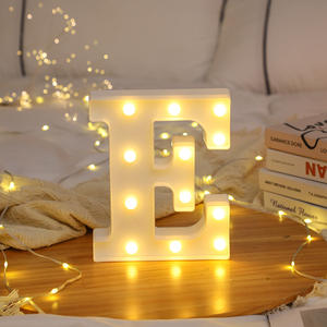 ไฟตัวอักษร LED <span class=keywords><strong>ป</strong></span>้ายไฟอักษรพลาสติกสีขาว สำหรับงานแต่งงาน งานหมั้น งานเลี้ยงฉลองเด็กแรกเกิด งานวันเกิด - Product Image 2