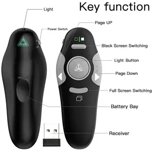 Hot Sale 2.4G RF Wireless Presenter PPT Presentation Red Laser Pointer Page Turning Remote Control Air Mouse PowerPoint Clicker