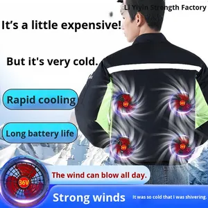 Unisex Rechargeable <strong>Air</strong> <strong>Conditioning</strong> Summer Workwear Printed Polyester Outdoor Construction Site Uniform with Cooling Fan - Product Image 3