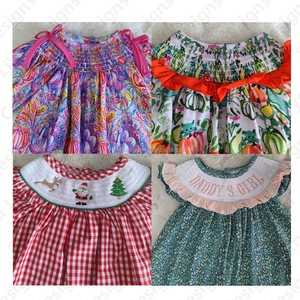 Quần áo thêu xếp ly Giáng sinh cho bé gái, đầm xếp ly thêu tay cho bé gái Giáng sinh - Product Image 6