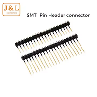 Connecteur d'en-tête de broche mâle simple ou double rangée de 2.54mm broche ronde droite pour connexions de fil dans un produit de genre unique PCB